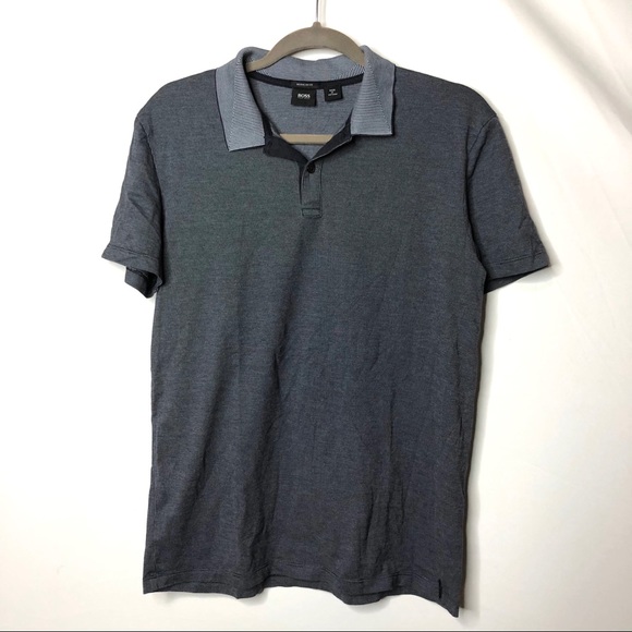 Hugo Boss Other - Hugo boss grey  pinstripe polo shirt M BA1